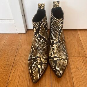 Everlane Snake Print Ankle Boots